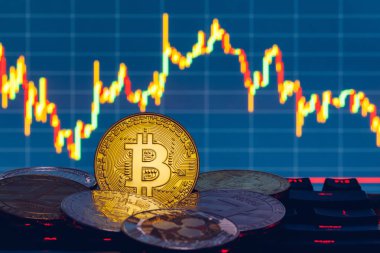 Bitcoin, Etherium, Ripple, Litecoin içeren kripto para birimleri. Kripto para sistemi yeni dijital para. Önde Bitcoin var. Bitcoin en önemli kripto para birimi.