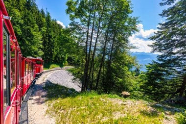 Schafberg Railway, a metre gauge cog railway in Upper Austria and Salzburg, from Sankt Wolfgang im Salzkammergut up to the Schafberg. Austria, Salzkammergut, Schafberg, Schafbergbahn, cog railway.
