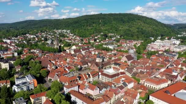 Cidade Velha Ettlingen Alemanha Com Rio Alb Vista Distrito Central — Vídeo de Stock