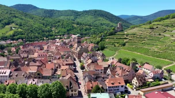 Kaysersberg Στην Αλσατία Ένα Από Πιο Όμορφα Χωριά Της Γαλλίας — Αρχείο Βίντεο
