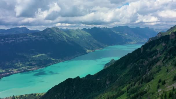 Piękny Widok Jezioro Brienz Szlaku Schynige Platte Bernese Oberland Kanton — Wideo stockowe