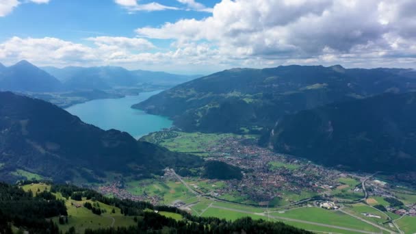 Όμορφη Θέα Λίμνη Brienz Από Schynige Platte Μονοπάτι Bernese Oberland — Αρχείο Βίντεο