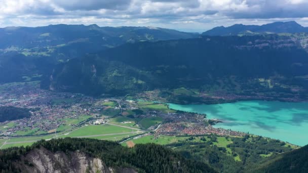 Schynige Platte Den Brienz Gölü Manzaralı Bernese Oberland Bern Kantonu — Stok video