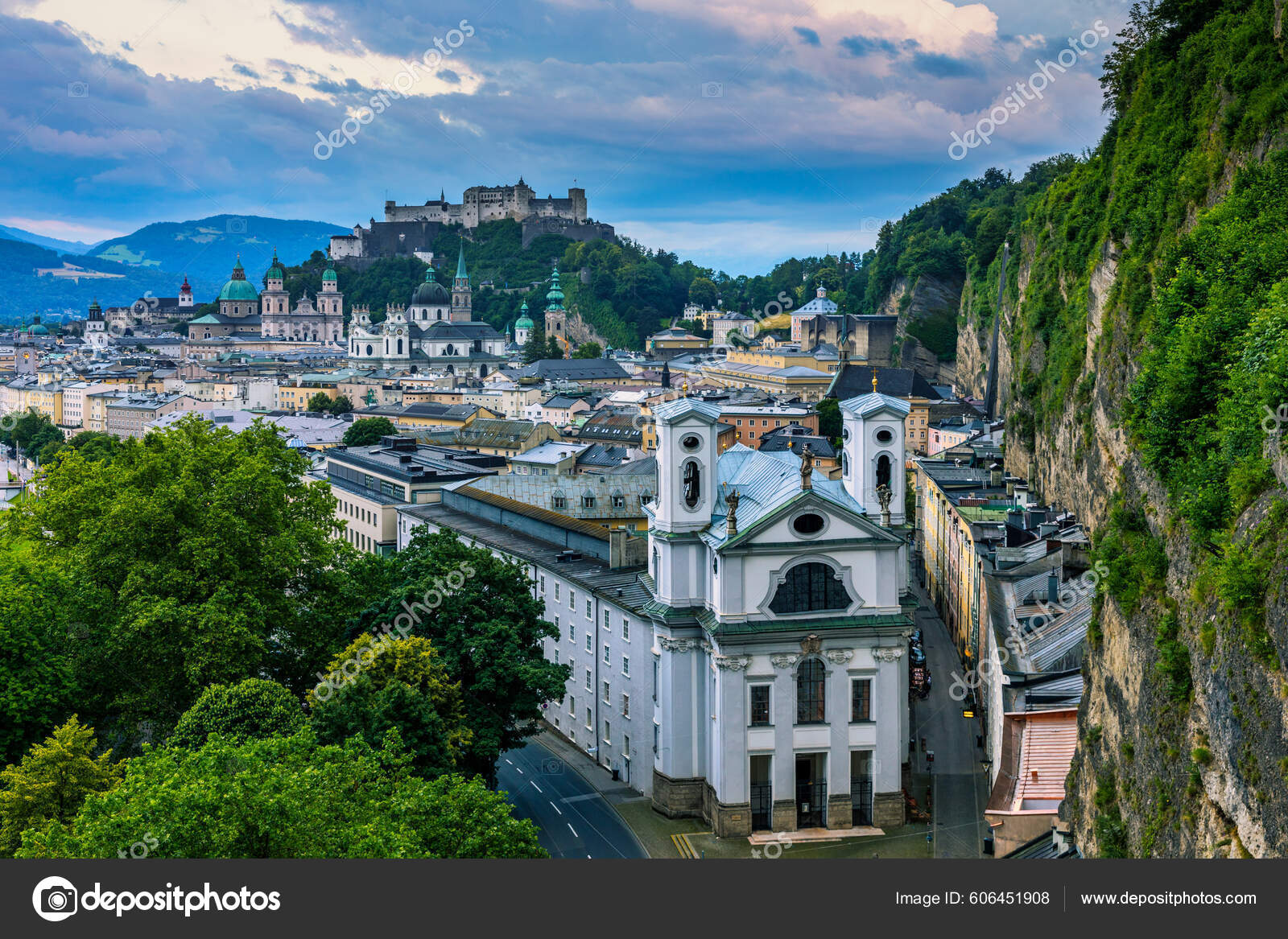 Beautiful View Historic City Salzburg Festung Hohensalzburg Summer