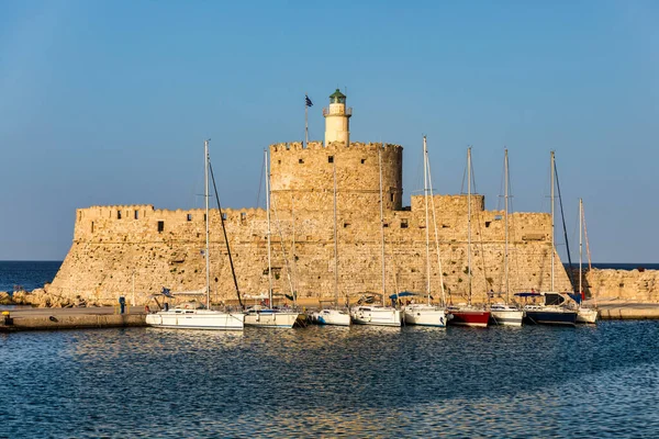 Panoramic View Rhodes Old Town Rhodes Island Greece Saint Nicholas — Foto Stock