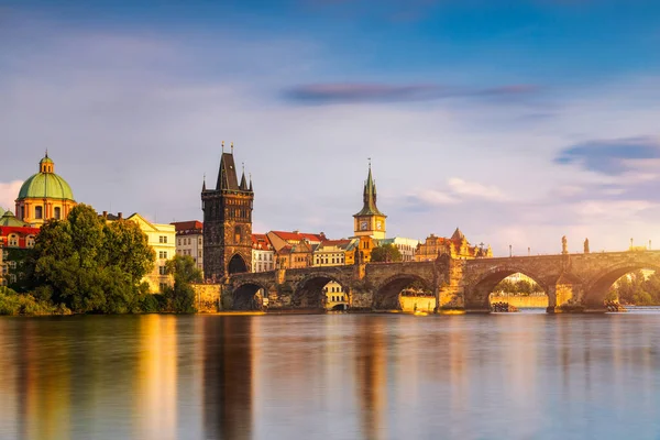 Charles Bridge Sunset View Old Town Pier Architecture Charles Bridge — Foto de Stock