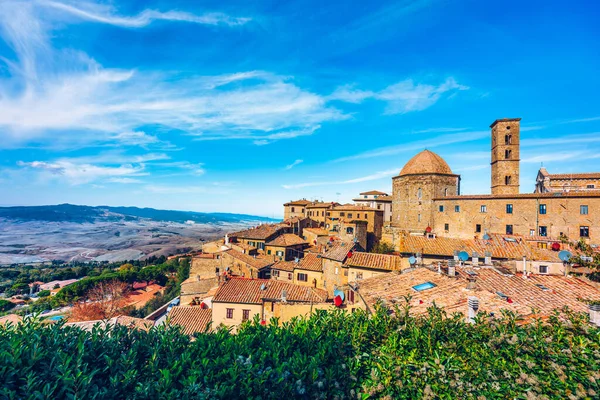 Tuscany Volterra Town Skyline Church Panorama View Maremma Italy Europe — Stockfoto