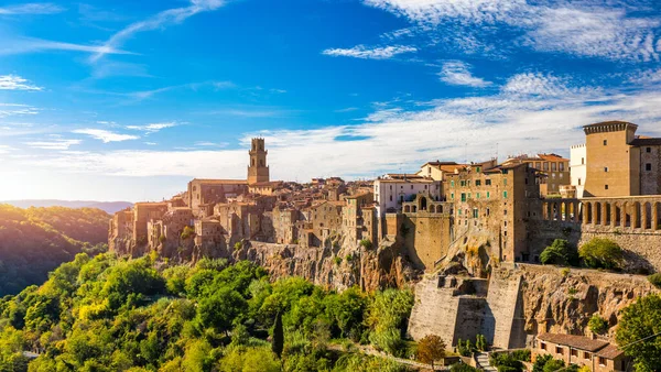 Pitigliano Medieval Cidade Sobre Tufos Rochosos Província Grosseto Toscana Itália — Fotografia de Stock