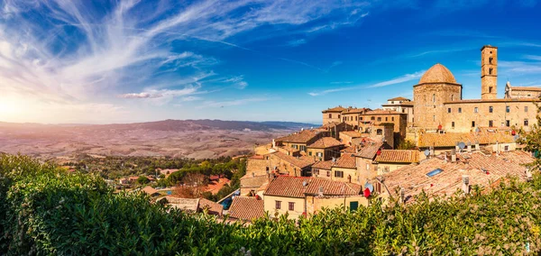 Tuscany Volterra Town Skyline Church Panorama View Maremma Italy Europe — Fotografia de Stock