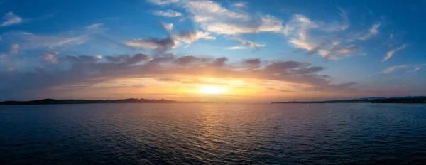 Drone Flying Sea Beautiful Sunset Adriatic Sea Aerial Drone Shoot — Stock Fotó