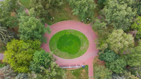 Camino Senderismo Oval Parque Desde Una Altura Moscú — Foto de Stock