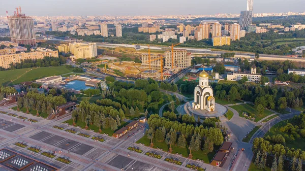 Templo Poklonnaya Gora Victory Park Desde Arriba Moscú — Foto de Stock
