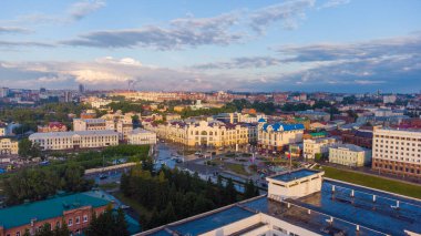 Tomsk 'un merkez bölgesinin kuş bakışı görüntüsü