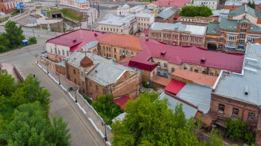 19. yüzyılın tarihi binaları Bakunin caddesindeki Tomsk 'ta.