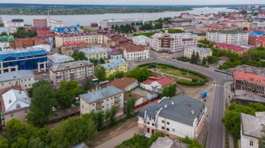 Tomsk 'un Sovetsky ilçesi yazın yüksek bir yerden