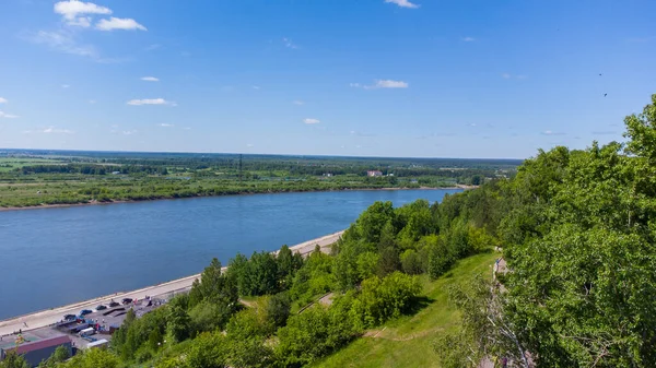 Uitzicht Tom Vanaf Een Hoogte Tomsk Stad Van Rusland — Stockfoto