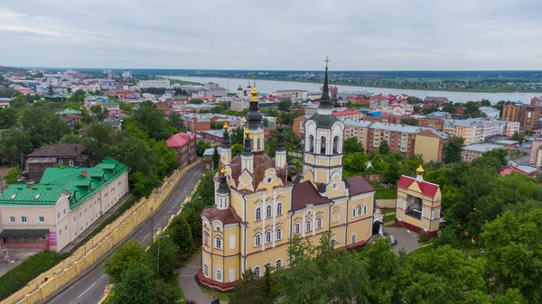 Schöne Alte Orthodoxe Kirche Von Oben Tomsk Religion Russlands — Stockfoto