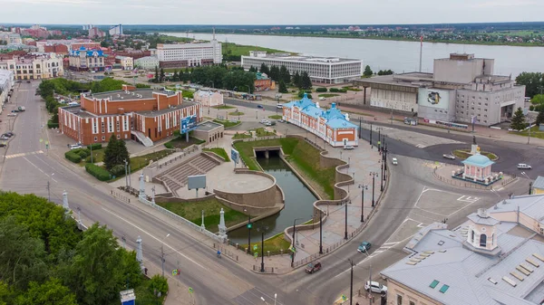 Widok Lotu Ptaka Kwaterę Gubernatora Centrum Tomska — Zdjęcie stockowe