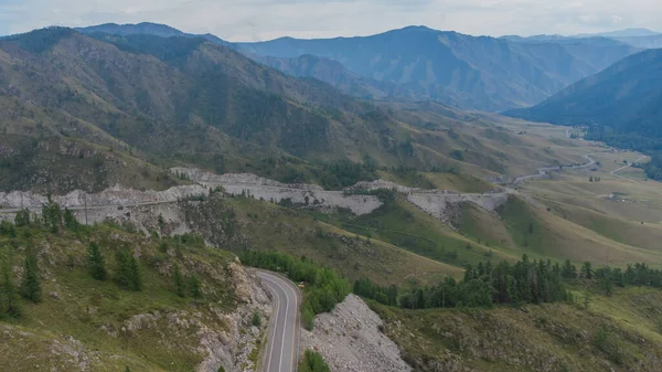 Autostrada Chuysky Wysokości Rejonie Przełęczy Chike Taman Mountain Altai Rosja — Zdjęcie stockowe