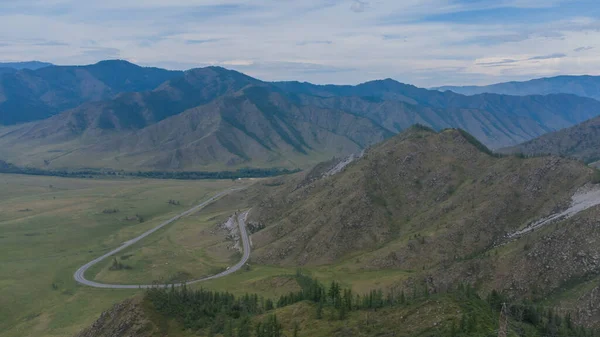 Widok Tarasu Widokowego Przełęcz Chike Taman Republika Górska Altai Rosja — Zdjęcie stockowe
