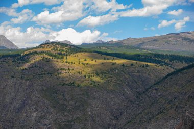 Dağlardaki güneşli vadi, Gorny Altai Cumhuriyeti, Rusya