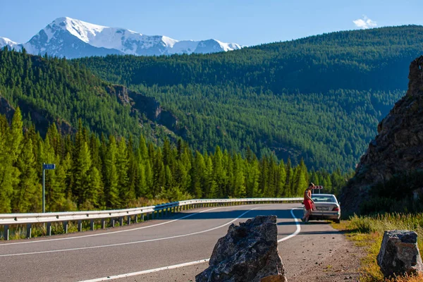 Road Chuisky Tract Most Beautiful Road World Republic Gorny Altai — Stock Photo, Image