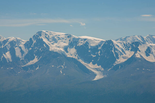 Region of eternal glaciers Aktru on the North-Chuysky Ridge, Republic of Gorny Altai, Russia