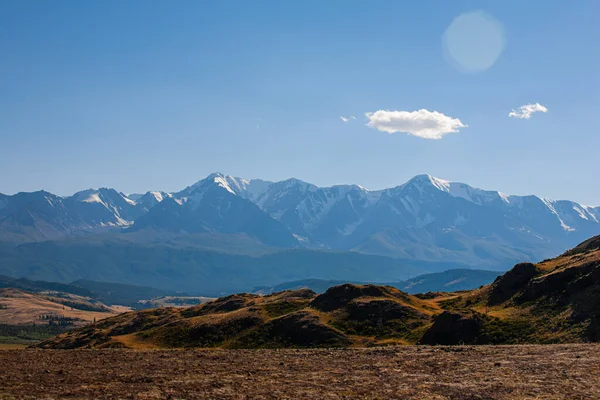 Widok Północny Grzbiet Chuisky Ego Stepu Kurai Republika Gornego Altai — Zdjęcie stockowe