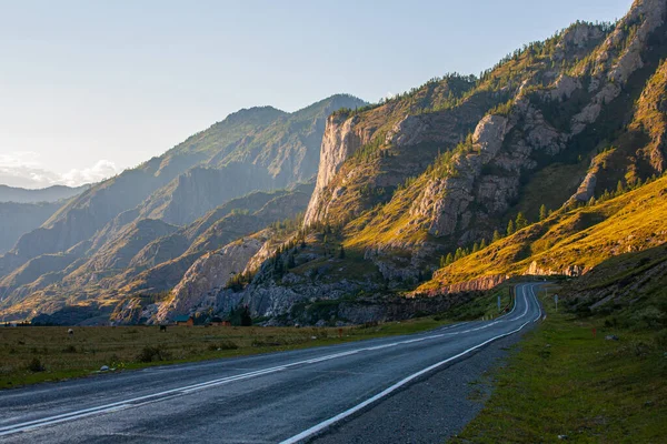 Beautiful Mountain Landscape Sunset Republic Gorny Altai Russia — Stock Photo, Image