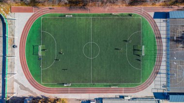 Yukardan futbol sahası, Krasnoobsk şehri, Novosibirsk, Rusya