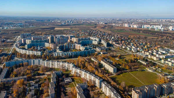 Ciudad Krasnoobsk Otoño Desde Arriba Novosibirsk Rusia — Foto de Stock