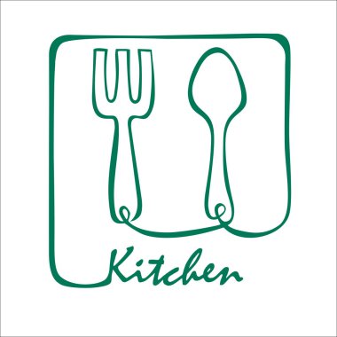 Mutfak vektör çatalı ve kaşık