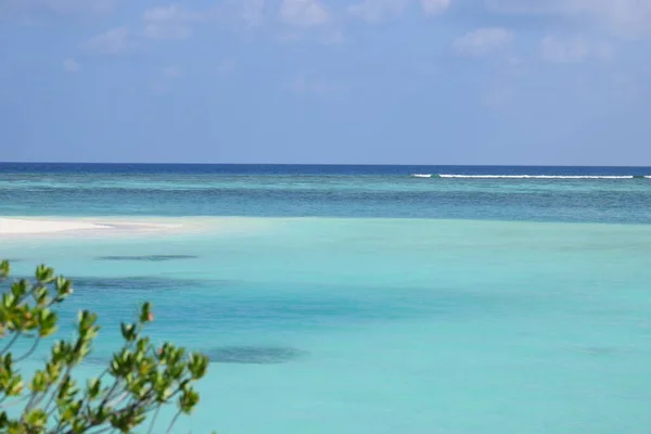 Una Vista Playa Del Océano Tropical Mar Caribe Mauritius Australia —  Fotos de Stock