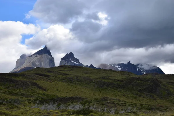 Cuernos Del Paine Parque Nacional Torres Del Paine Patagônia Chile — Fotografia de Stock