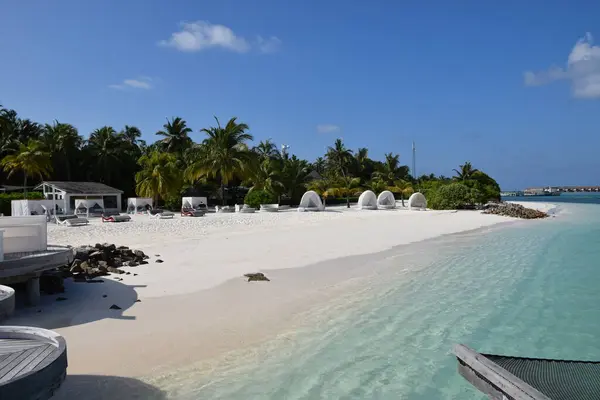Praia Areia Branca Maldivas — Fotografia de Stock