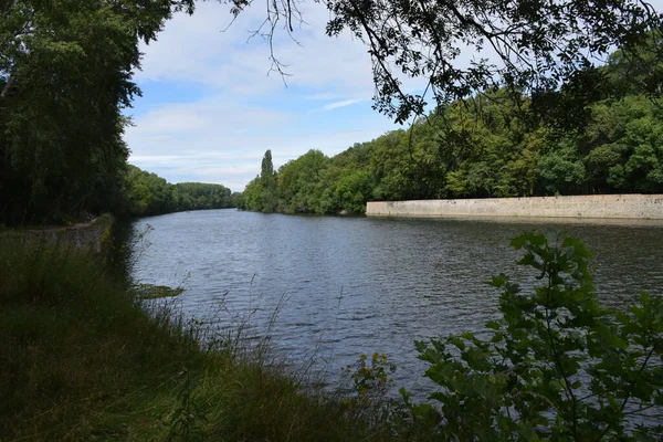 Fluss Von Schloss Chenonceau Frankreich — Stockfoto