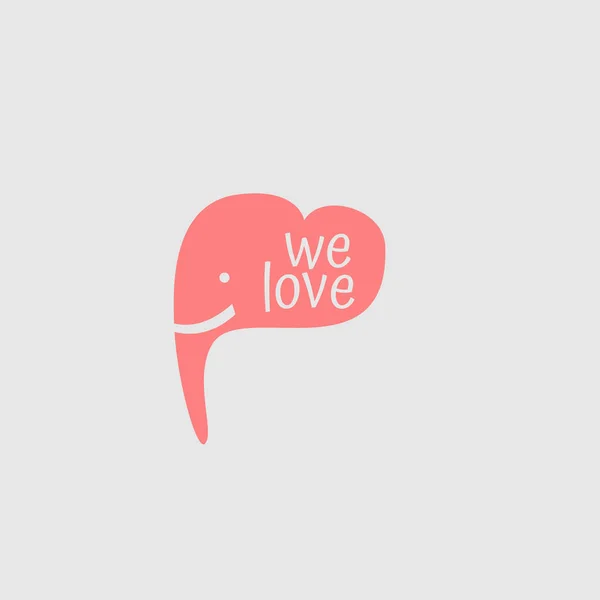 2D illustration of Cute Elephant logo for print, card, banner, web, video etc.