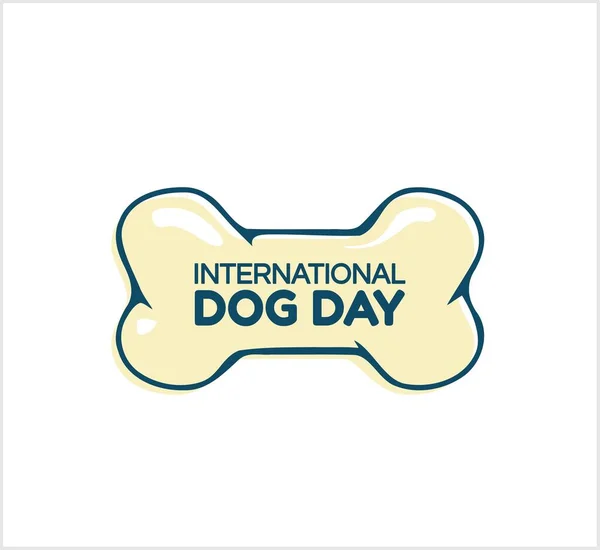 International Dog Day, Dog Bone logo or icon in blue and yellow.