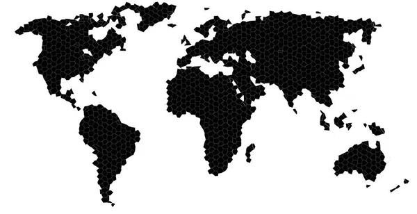 Fractal Pixelated World Map Inglés Bueno Para Texturas Topetón Mapa —  Fotos de Stock