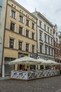 Yüksek binaları olan tarihi eski Torun kasabası, UNESCO Dünya Mirası Alanı