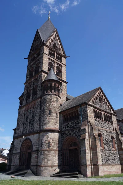 Hanau Grossauheim Almanya Daki Paul Kilisesi Nin Kapısı Kulesi Mavi — Stok fotoğraf
