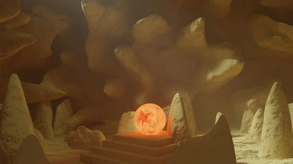 Δροσερό Μπάλα Δράκος Μπάλα Στο Σπήλαιο Δωμάτιο Φως Ήλιο — Φωτογραφία Αρχείου
