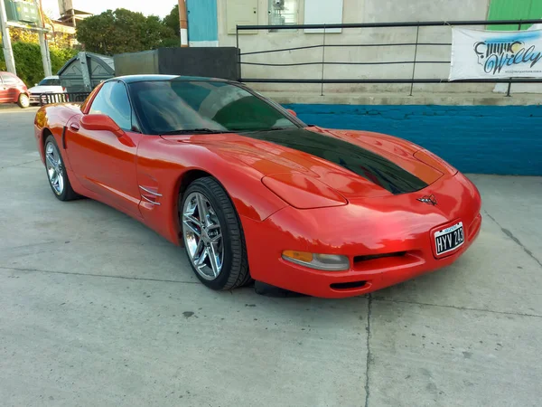 Old Red Black Sport Chevrolet Corvette Coupe Two Door 1997 — Stock Photo, Image