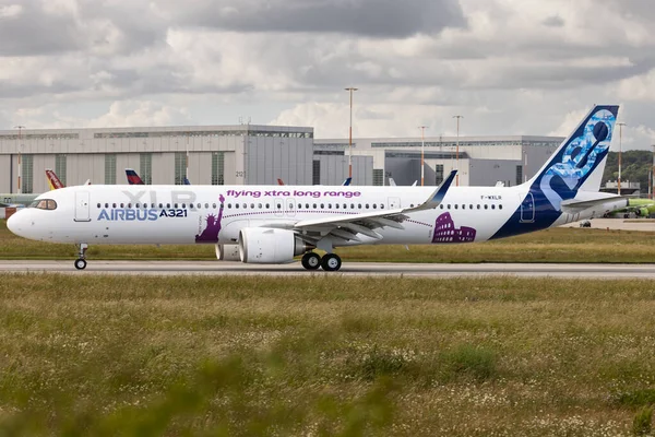 Airbus Industrie Aib Taxiando Hamburgo Finkenwerder Edhi Xfw Com Airbus — Fotografia de Stock