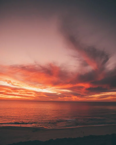 Beautiful Shot Red Sunset Sky Ocean — Stock Photo, Image