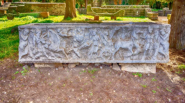 Остія Антика Ostia Antica Велика Археологічна Ділянка Недалеко Від Сучасного — стокове фото