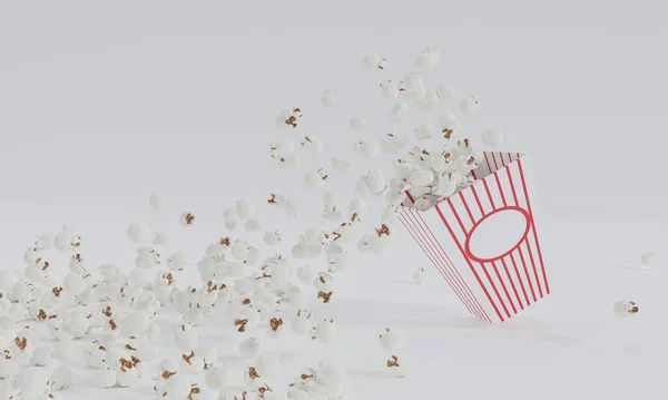 Närbild Bild Bild Popcorn Röd Och Vit Randig Kartong Hink — Stockfoto