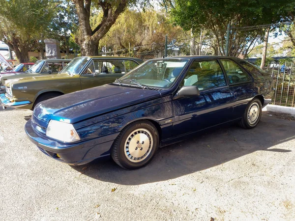 Старый Синий Спортивный Renault Fuego Gta Купе 1980 Парке Природа — стоковое фото