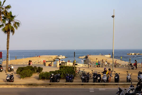 Blick Auf Den Strand Platja Nova Icaria — Stockfoto
