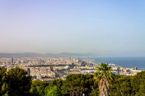 Krásné Město Barcelona Vrcholu Montjuic Španělsko — Stock fotografie